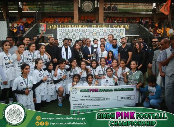 Garrison Academy – Winner of the Sindh Pink Football Championship, 2024.